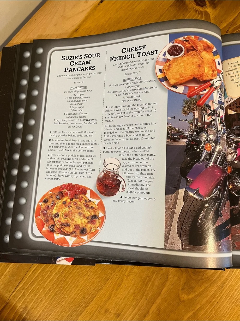 The Harley Biker's Cookbook by Owen Rossan 75 pgs recipes & Harley motorcycles